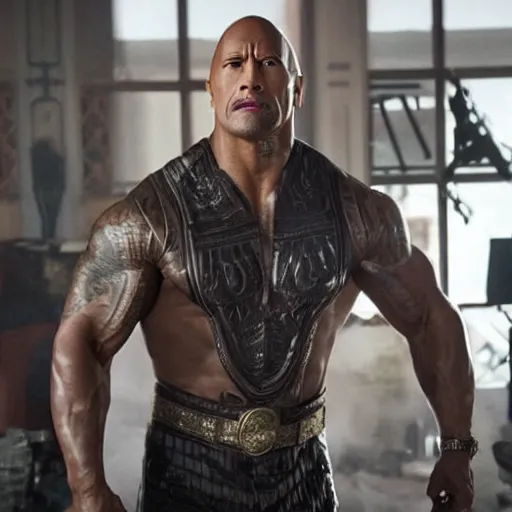 Prompt: still film of dwayne johnson as empire in korean drama movie