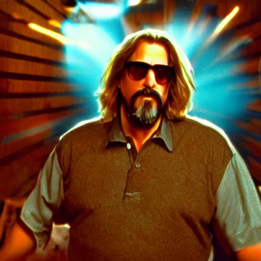 Image similar to big lebowski as a unicorn, cinematic lighting, award winning photography