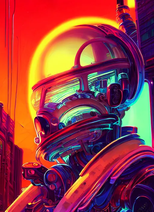 Prompt: portrait philip j. fry from futurama inside an scifi tentacles wires futuristic city, beautiful neon cats, cinematic, highly detailed, photorealistic, rich bright colors, trending on artstation, giger, tsutomu nihei, trending on cgsociety, awe inspiring bruce pennington cityscape, digital art painting of 1 9 6 0 s