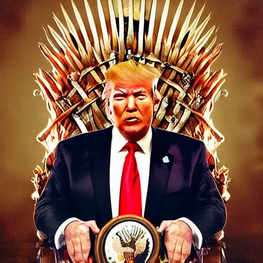 Image similar to a portrait of donald trump as a medieval king, game of thrones style, digital art, golden hour, amazing, high quality, trending on artstation