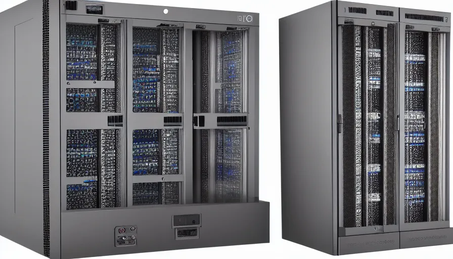 Image similar to server racks, network storage, photorealistic, 8k, uhd, sharp focus, accurate photo