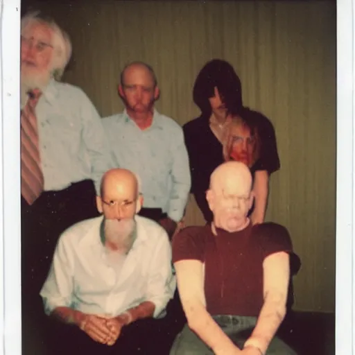 Image similar to a found polaroid photo of trash humpers in the backrooms