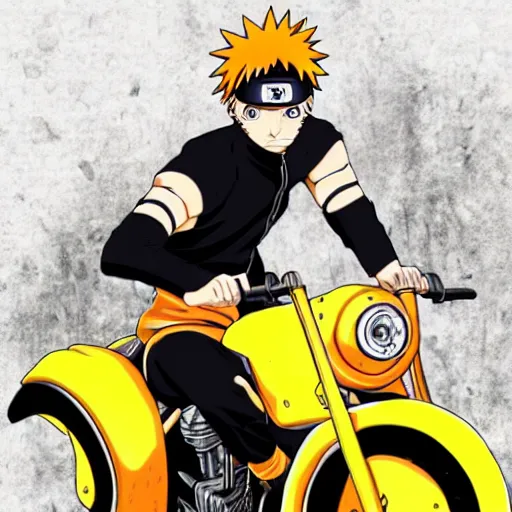 Image similar to Naruto Uzumaki on a motorcycle