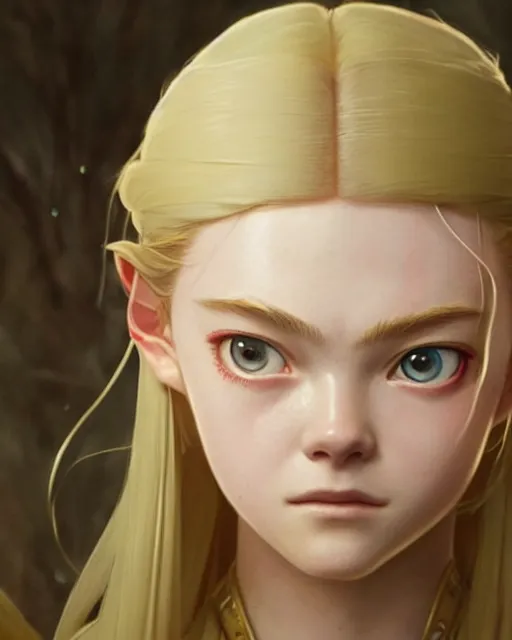 Image similar to elle fanning as an azctec warrior, detailed perfect face, exquisite details, fire magic, mid view, design on a white background, by studio muti, greg rutkowski makoto shinkai takashi takeuchi studio ghibli