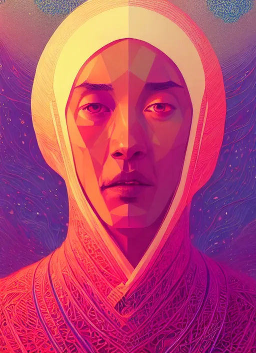 Prompt: portrait of selahaddin eyyubi, artstation winner by victo ngai, kilian eng and by jake parker, by conrad roset, swirly vibrant color lines, winning award masterpiece, fantastically gaudy, aesthetic octane render, 8 k hd resolution