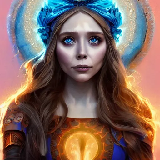 Prompt: elizabeth olsen as the goddess of sadness, nuivia, golden ratio!!!!!, centered, trending on artstation, 8 k quality, cgsociety contest winner, artstation hd, artstation hq, luminous lighting