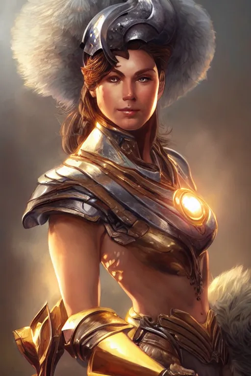 Image similar to amazon valkyrie athena, d & d, fantasy, portrait, highly detailed, headshot, digital painting, trending on artstation, concept art, sharp focus, illustration, art by artgerm and greg rutkowski and magali villeneuve