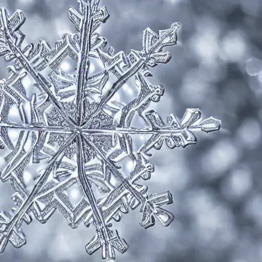 Image similar to glistening macro shot of a snowflake with 5 - fold symmetry, extremely detailed and intricate!!!, hd, 4 k