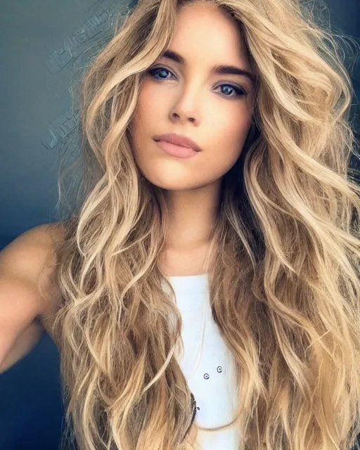 Image similar to beautiful woman, wavy blonde hair