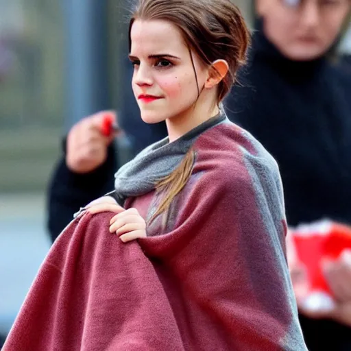 Image similar to emma watson cold grasping for her blanket