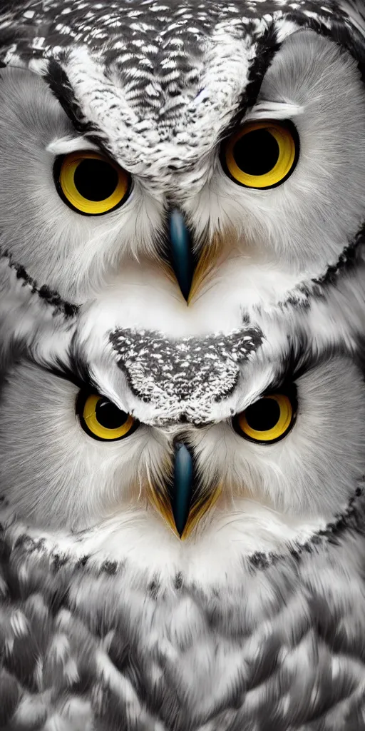 Prompt: potrait of an owl with face of a world and eyes of the night, artstation, high definition