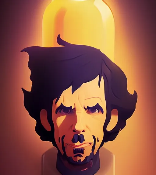 Image similar to face icon stylized minimalist bottle!! ben stiller whiskey!, loftis, cory behance hd by jesper ejsing, by rhads, makoto shinkai and lois van baarle, ilya kuvshinov, rossdraws global illumination