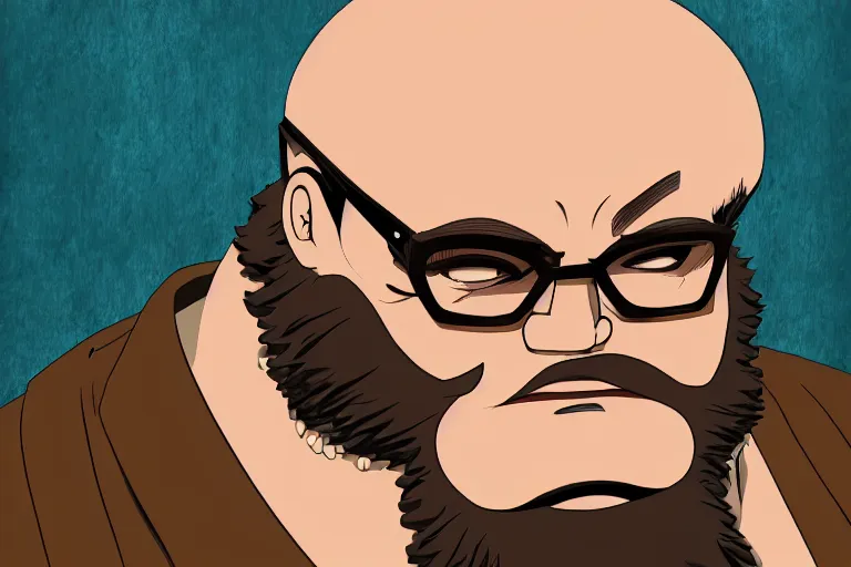 A fat bald man with a beard and glasses,cowboy bebop | Stable Diffusion |  OpenArt
