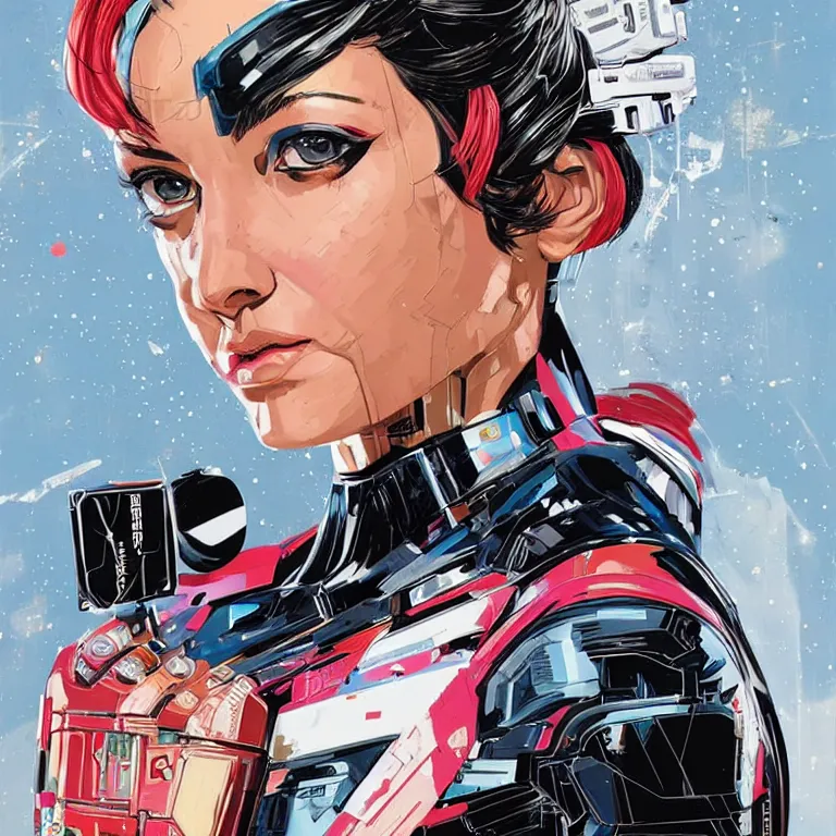 Image similar to portrait of a female android, by MARVEL comics and Sandra Chevrier, 8k