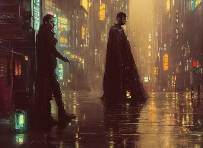 Prompt: blade runner disposing of android ( blade runner 2 0 4 9, dystopian, cyberpunk 2 0 7 7 character design ). orientalist portrait by john william waterhouse and james gurney and theodore ralli and nasreddine dinet, oil on canvas. cinematic, hyper realism, realistic proportions, dramatic lighting, high detail 4 k