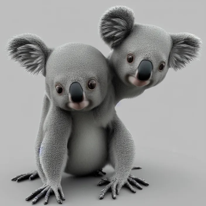 Prompt: close 3 d model of transparent koala, octane rendered, unreal engine 5, extremely detailed, anatomically correct, rtx reflections