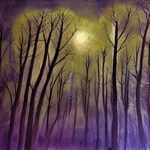 Image similar to forest at night by Lila Alavardo