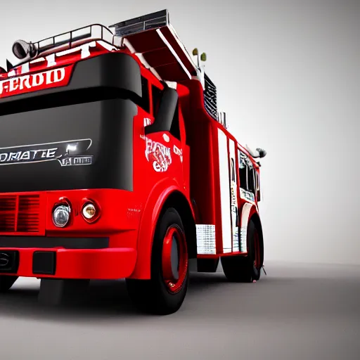 Prompt: a a 3 d render fire truck, octane render