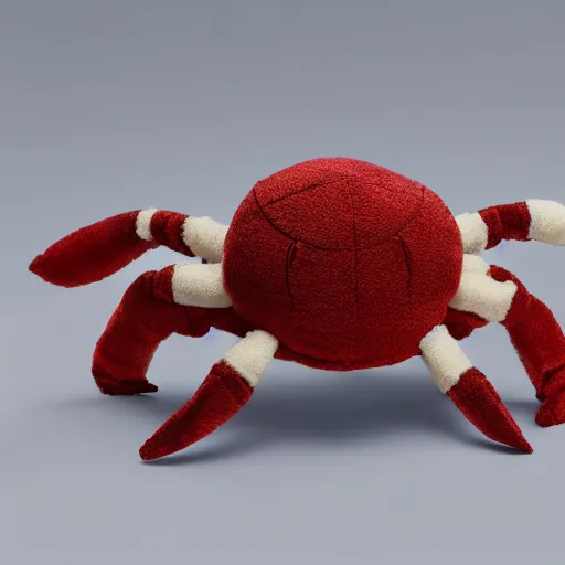 Prompt: A crab, plush doll, 8k