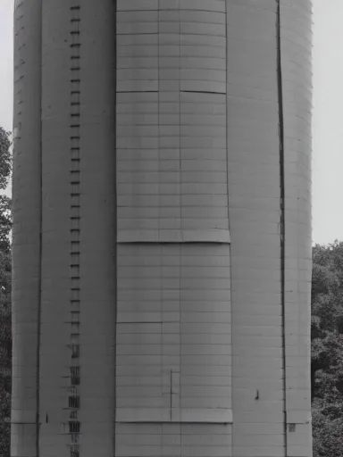 Image similar to a photo by berne becher and hilla becher of a grain silo