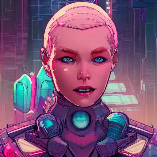 Image similar to comic book illustration, a portrait of an alien princess, cyberpunk concept art by josan gonzales and wlop, highly detailed, intricate, sci-fi, sharp focus, Trending on Artstation HQ, deviantart