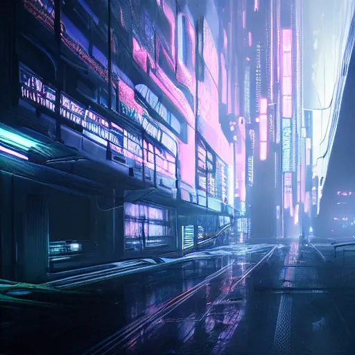 Image similar to lost in a nightmare glitchcore cyber world, photoreal, bladerunner 2 0 4 9, wires, machines, digital displays, brutalist megastructures