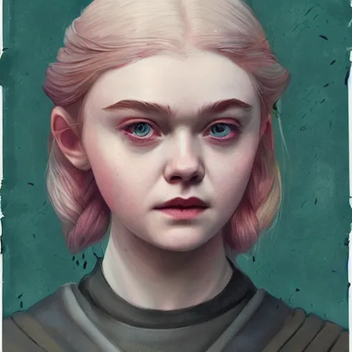 Image similar to Elle Fanning in Game of Thrones picture by Sachin Teng, asymmetrical, dark vibes, Realistic Painting , Organic painting, Matte Painting, geometric shapes, hard edges, graffiti, street art:2 by Sachin Teng:4
