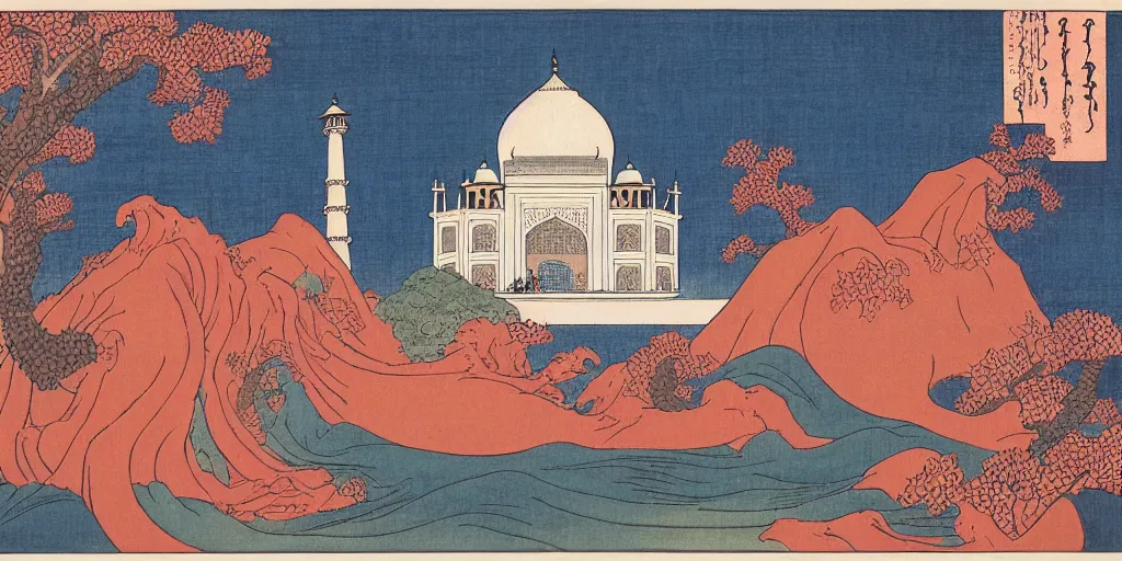 Image similar to i, Taj Mahal by Hokusai