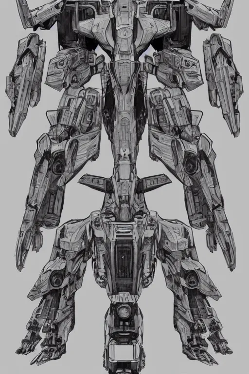 Prompt: very symmetrical!! full body illustrations of mecha, pen and ink, moderately detailed, concept art, transformers movie aesthetic, artstation