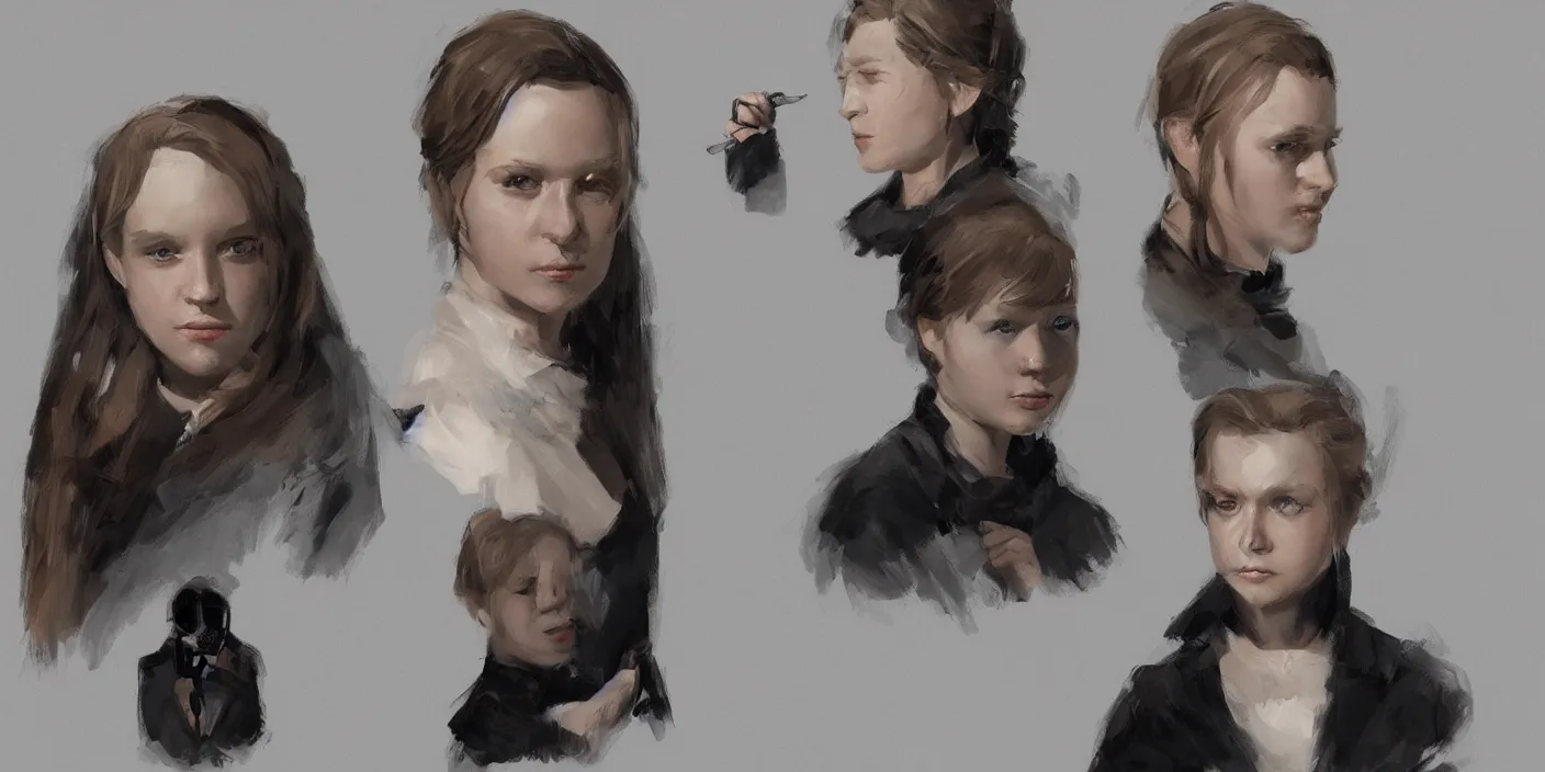 Prompt: character study and portrait of a james bond villain as a young girl, trending on artstation, cgsociety