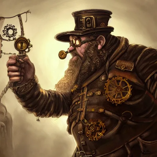 a painting of baradin the steampunk engineer dwarf | Stable Diffusion |  OpenArt