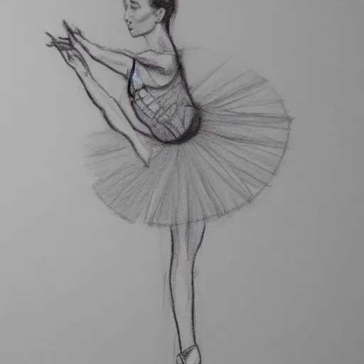 Image similar to ballet dancer pencil sketch