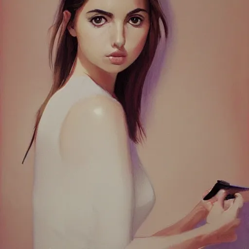 Prompt: artwork by Phil noto. Very very very beautiful Portrait of Ana de armas.