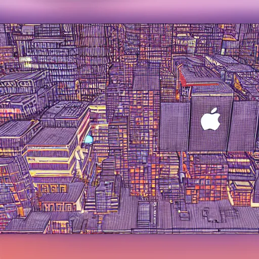 Prompt: a city built on the keyboard of a macbook, ultra detailed