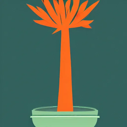 Prompt: bonsai palm!! tree but minimalistic concept art by frank stella gilleard james whalen tom, colorful, soft light, trending on artstation, minimalism