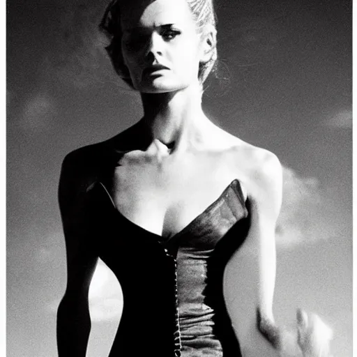 Image similar to Dolores Abernathy (Westworld character), art photography by Helmut Newton