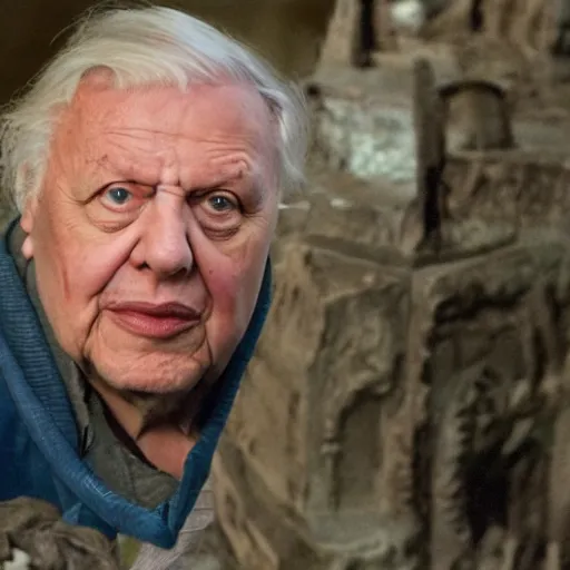 Prompt: Sir David Attenborough as Spider-Man