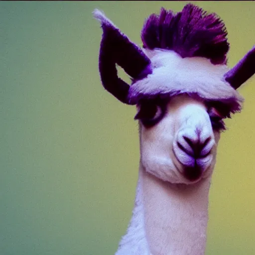 Image similar to llama dressed as david bowie