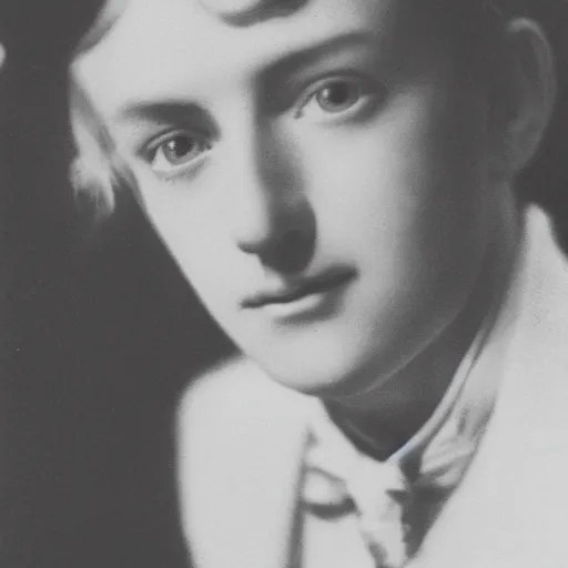 Image similar to close - up 1 9 2 0 s photo of a bright young thing, cecil beaton, shallow depth of field, photorealistic, cinematic lighting, warm colours, dusk