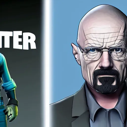 Prompt: Walter white as a fortnite character