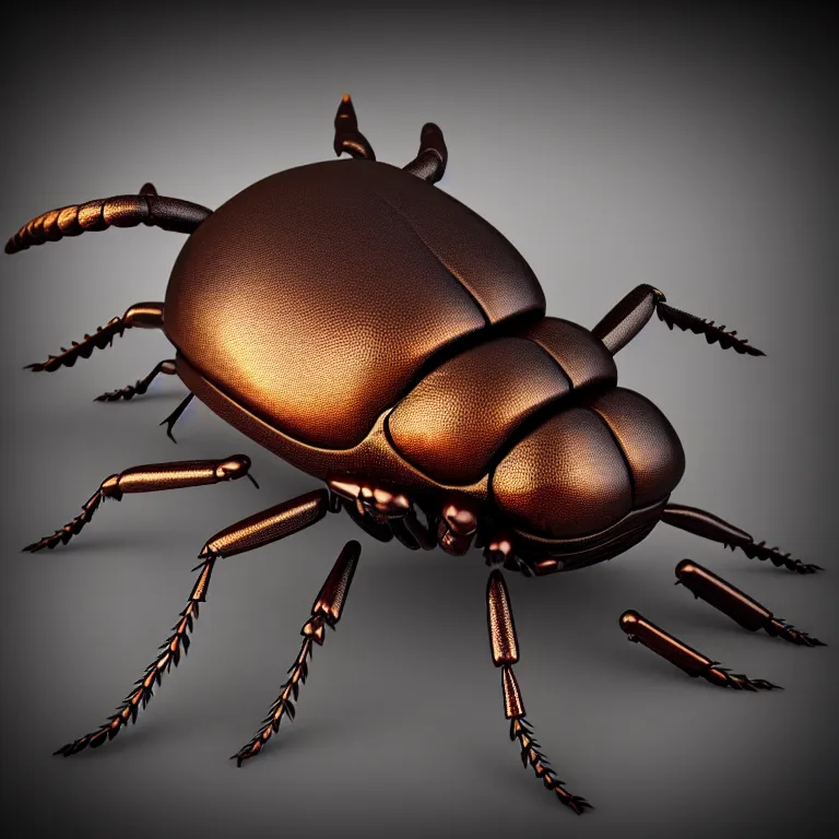 Image similar to steampunk stag beetle, 3 d model, unreal engine realistic render, 8 k, micro detail, elegant, highly detailed, centered, digital painting, smooth, sharp focus, wlop