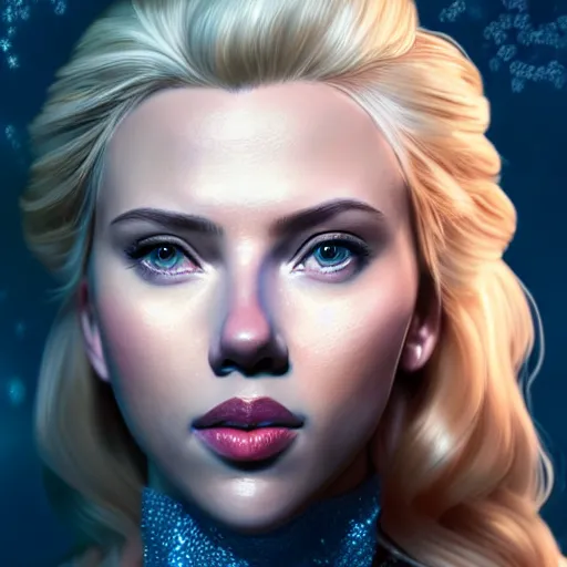 Scarlett Johansson as Elsa in Frost, digital portrait, | Stable ...