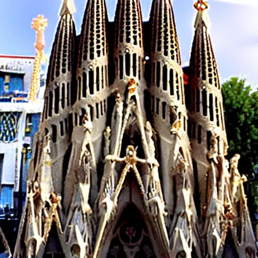 Prompt: Mc Donald's in the style of Sagrada Familia