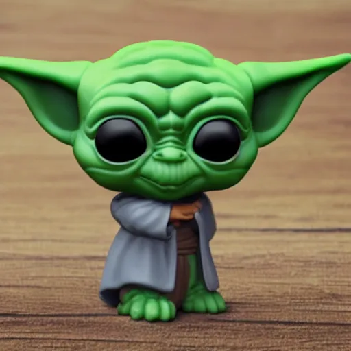 Image similar to cute isometric baby yoda funko pop