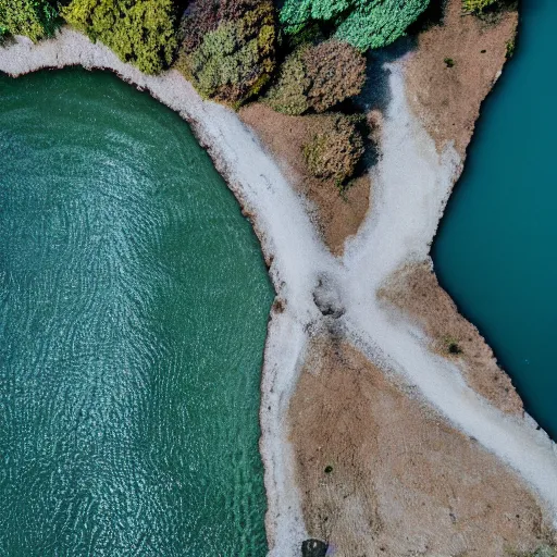 Image similar to river [ milk instead of water ] [ drone view ]