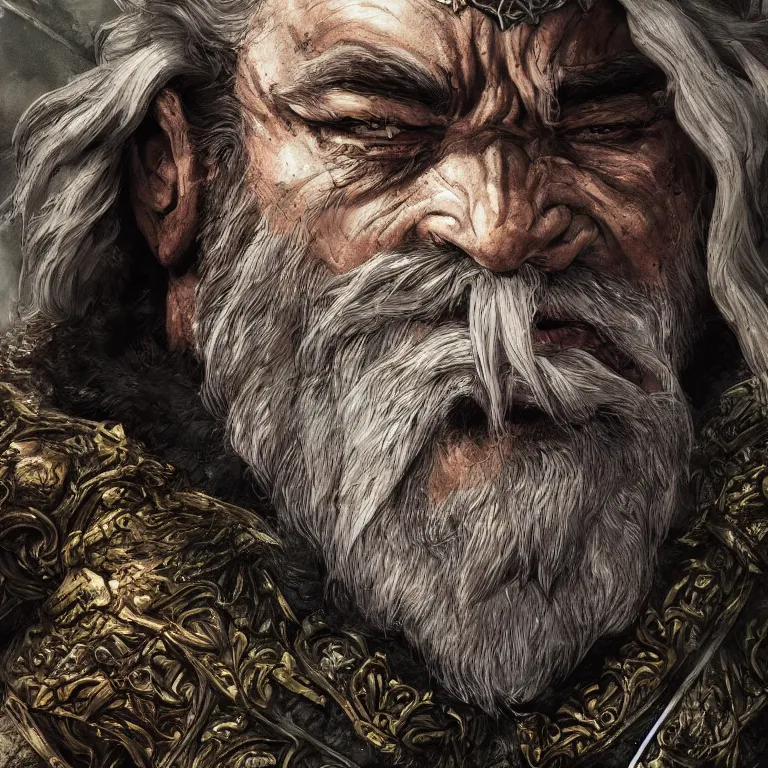 Prompt: handsome dwarf warrior in mountain, lord of the rings style, fantasy, poster, character portrait, portrait, close up, concept art, intricate details, highly detailed, full body, 8 k
