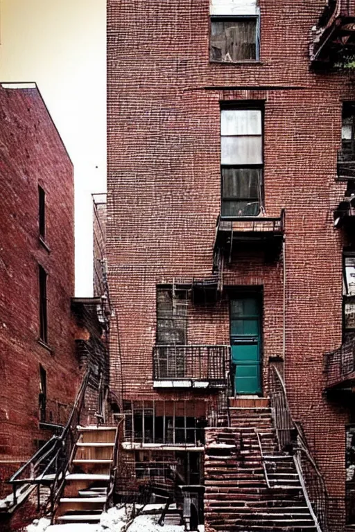 Image similar to (((((a ramshackle manhattan brick brownstone deep in the forest))))) by Roberto Gatto!!!!!!!!!!!!!!!!!!!!!!!!!!!