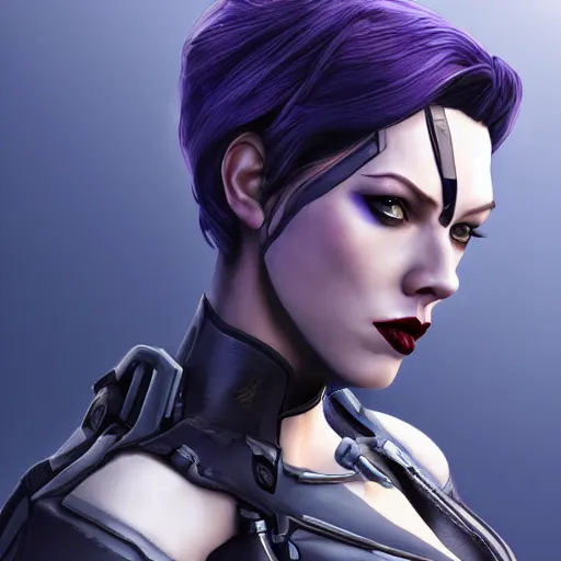 Prompt: scarlet johanson as widowmaker from overwatch, realistic, 4 k, coherent, detailed face, photo