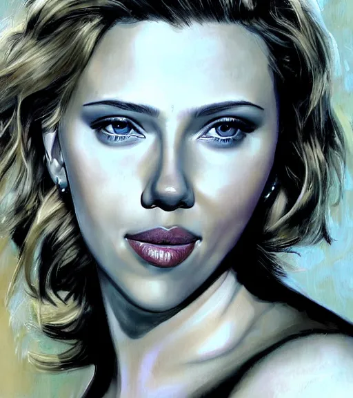 painting of Scarlett Johansson by lucien freuid | Stable Diffusion ...