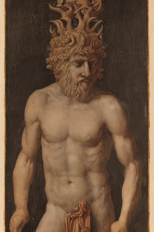 Image similar to portrait of the personification of hades, god of the underworld.